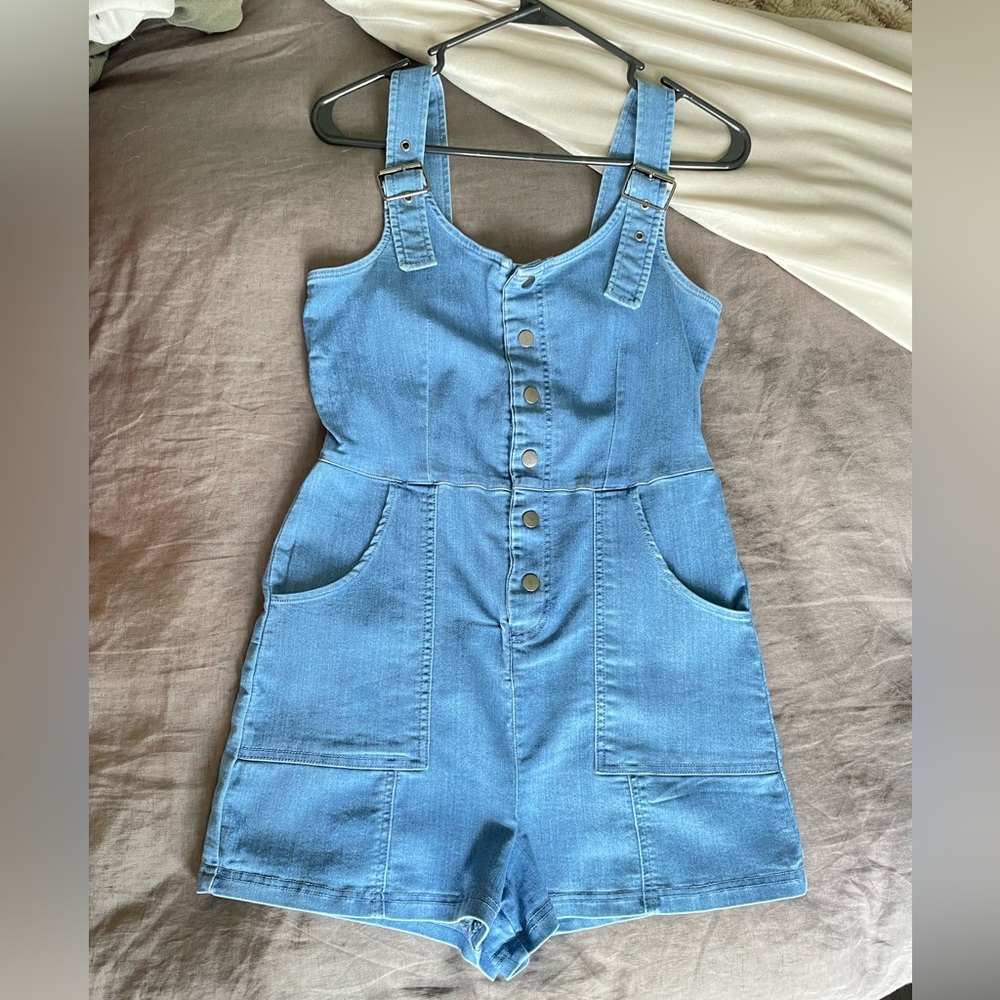 NEW Denim Overall Romper